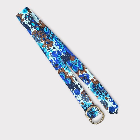 J. Crew Blue and Brown Patterned Belt - Picture 3 of 7